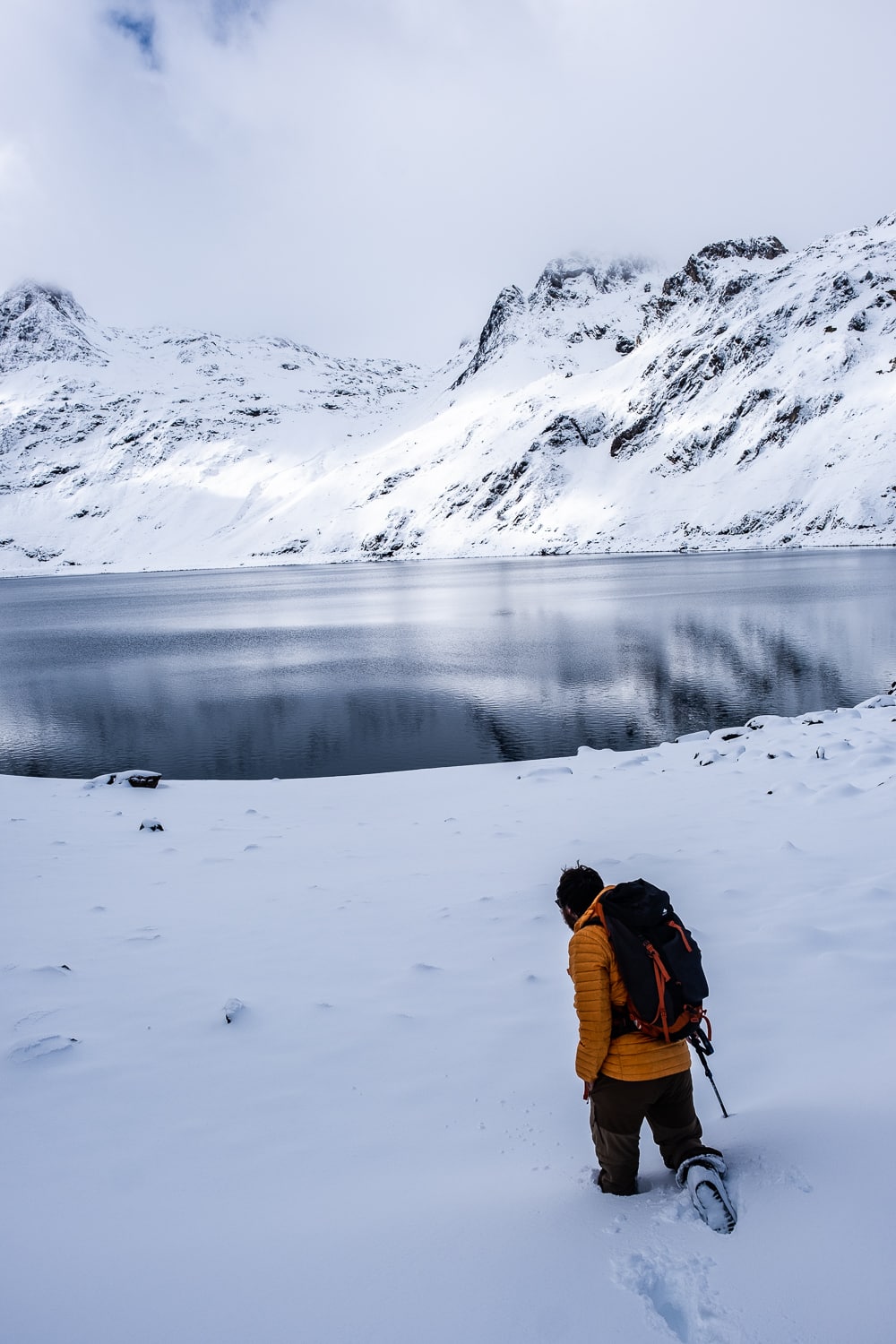 Lac Bleu de Lesponne rando sous la neige