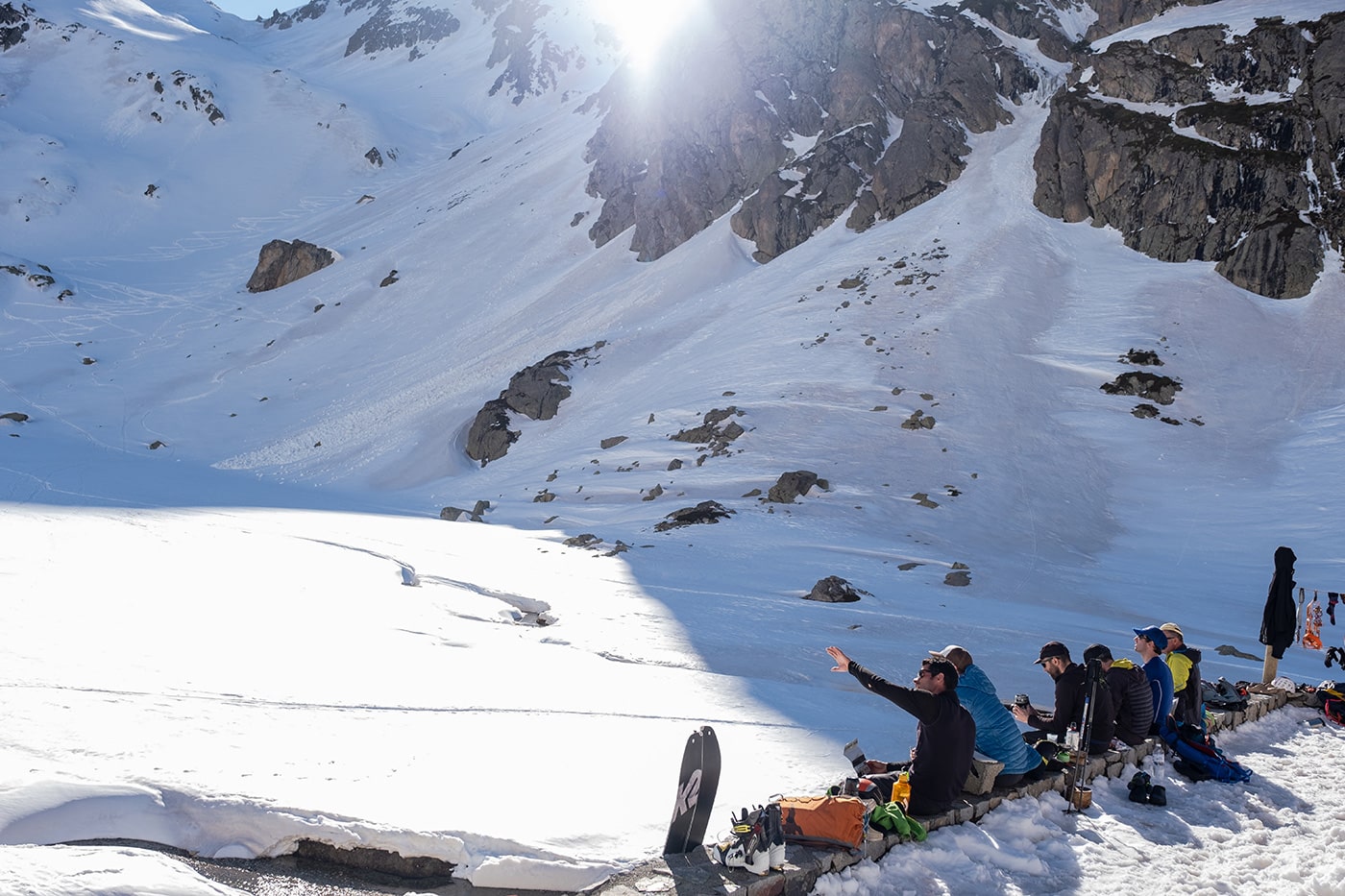 Groupe d'alpinistes au refuge des oulettes