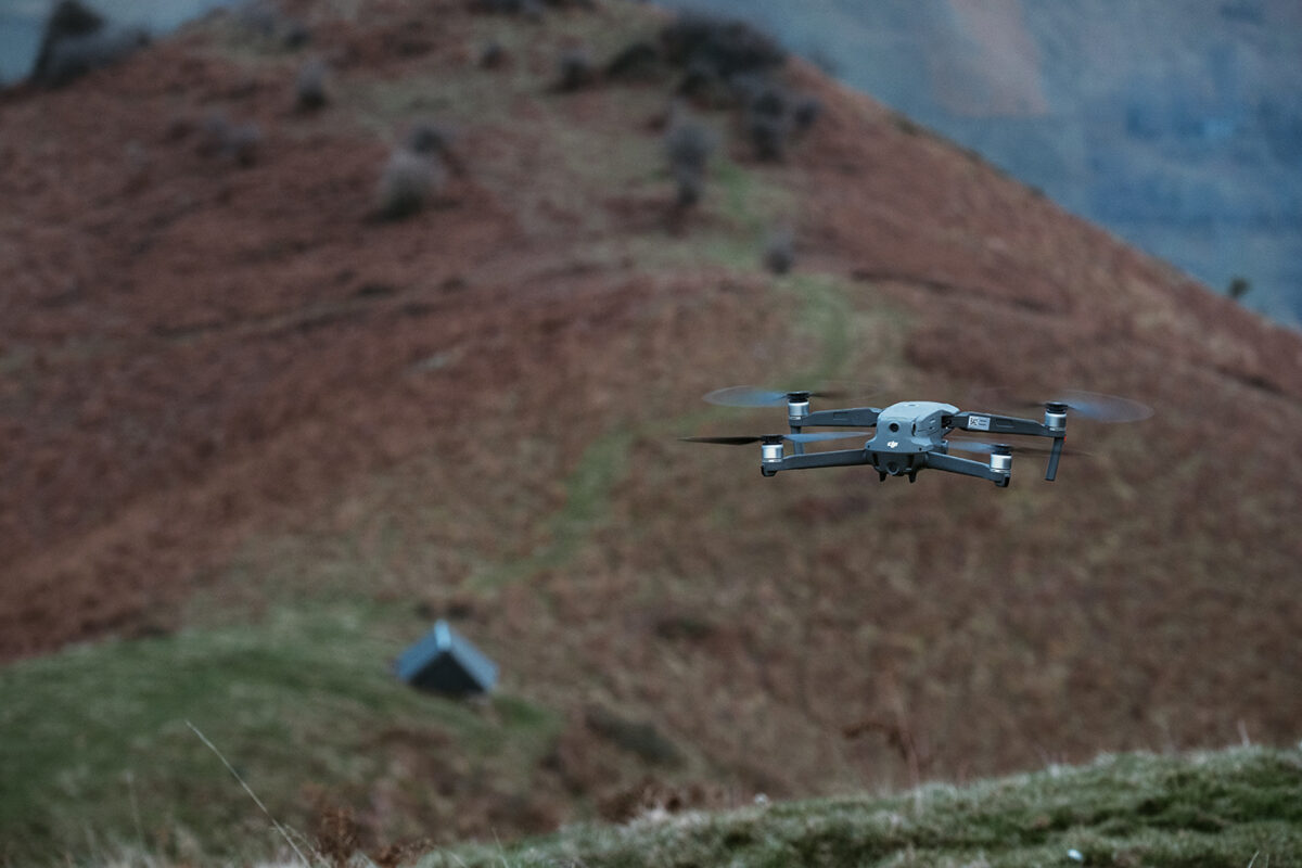 vol drone en montagne