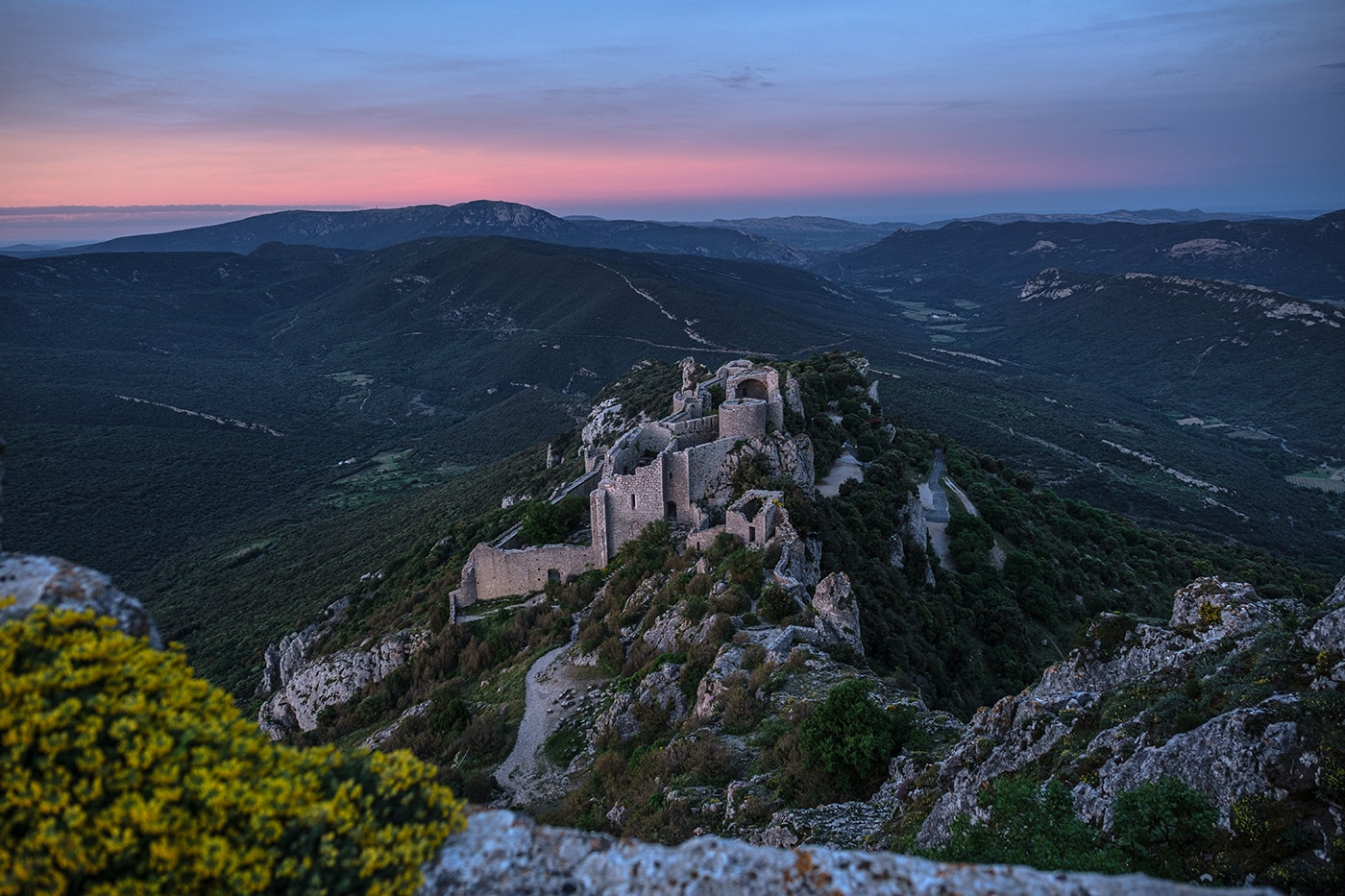 Visite du château de Peyrepertuse au coucher du soleil