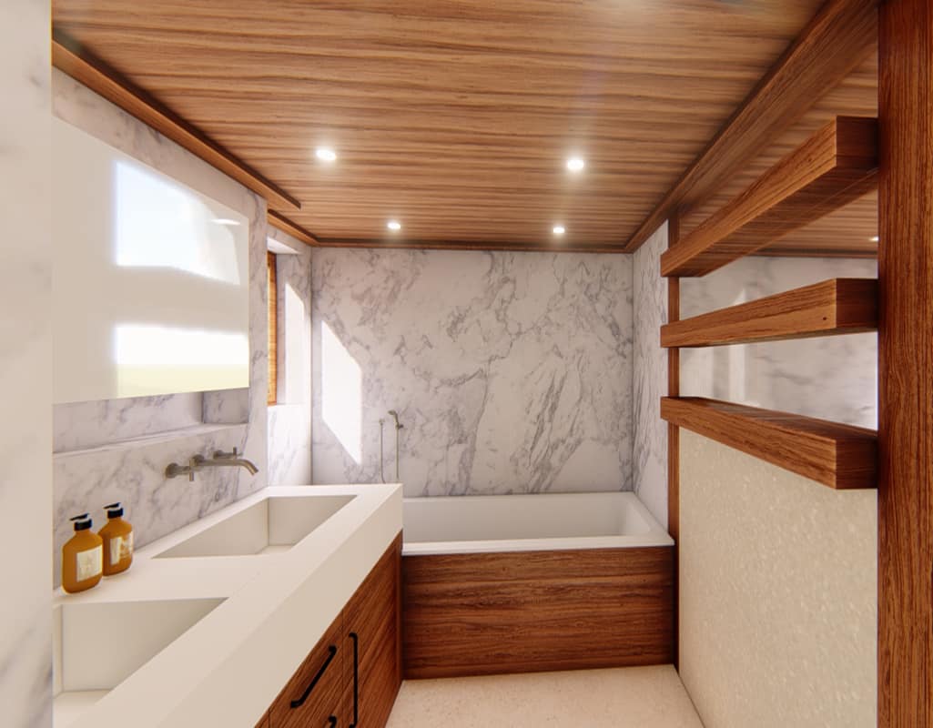 3D photoréaliste aménagement salle de bain