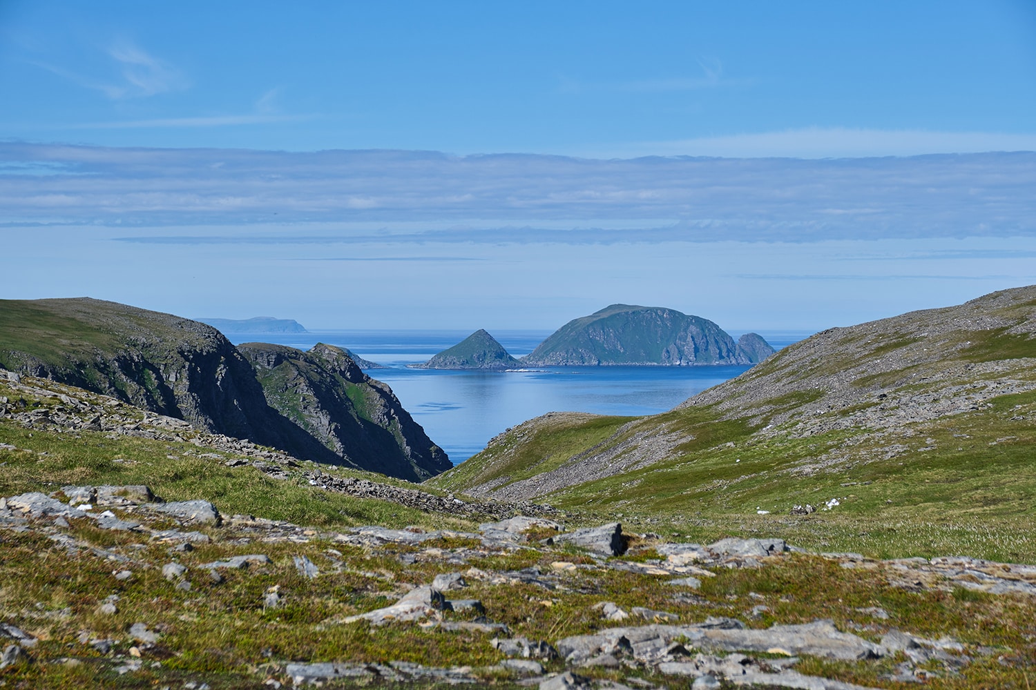 Vue depuis la péninsule du Cap Nord en Norvège