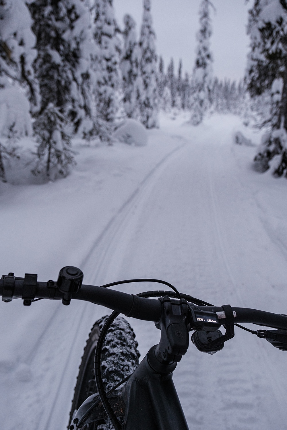 Faire du VTT Fatbike sur neige en Finlande